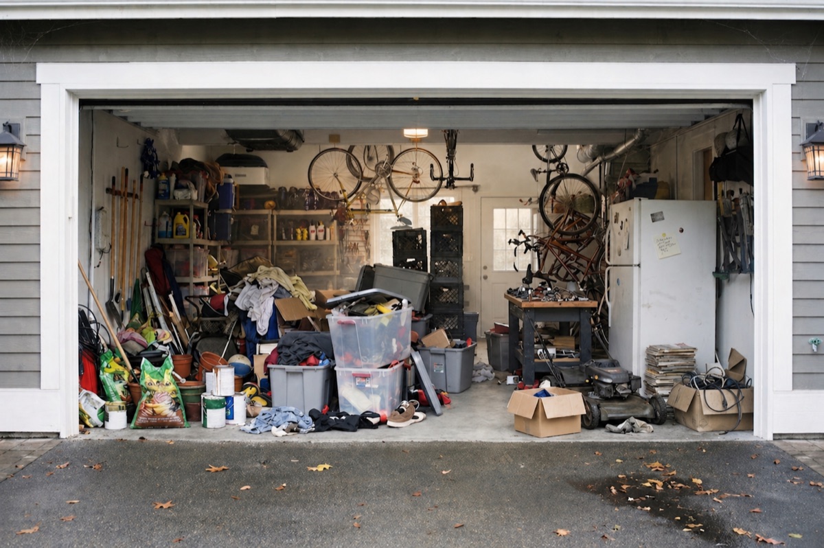 Before — dirty garage in Waltham MA